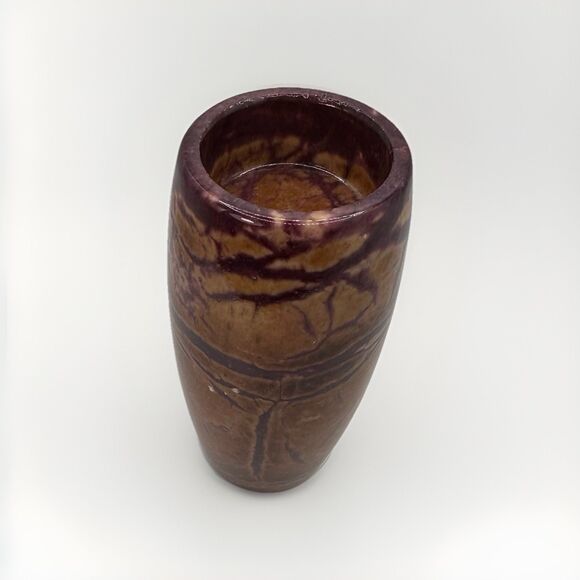 Italian Purple Marble Stone Tealight Votive Candle Holder Made in Italy 4 3/4" - Picture 3 of 4